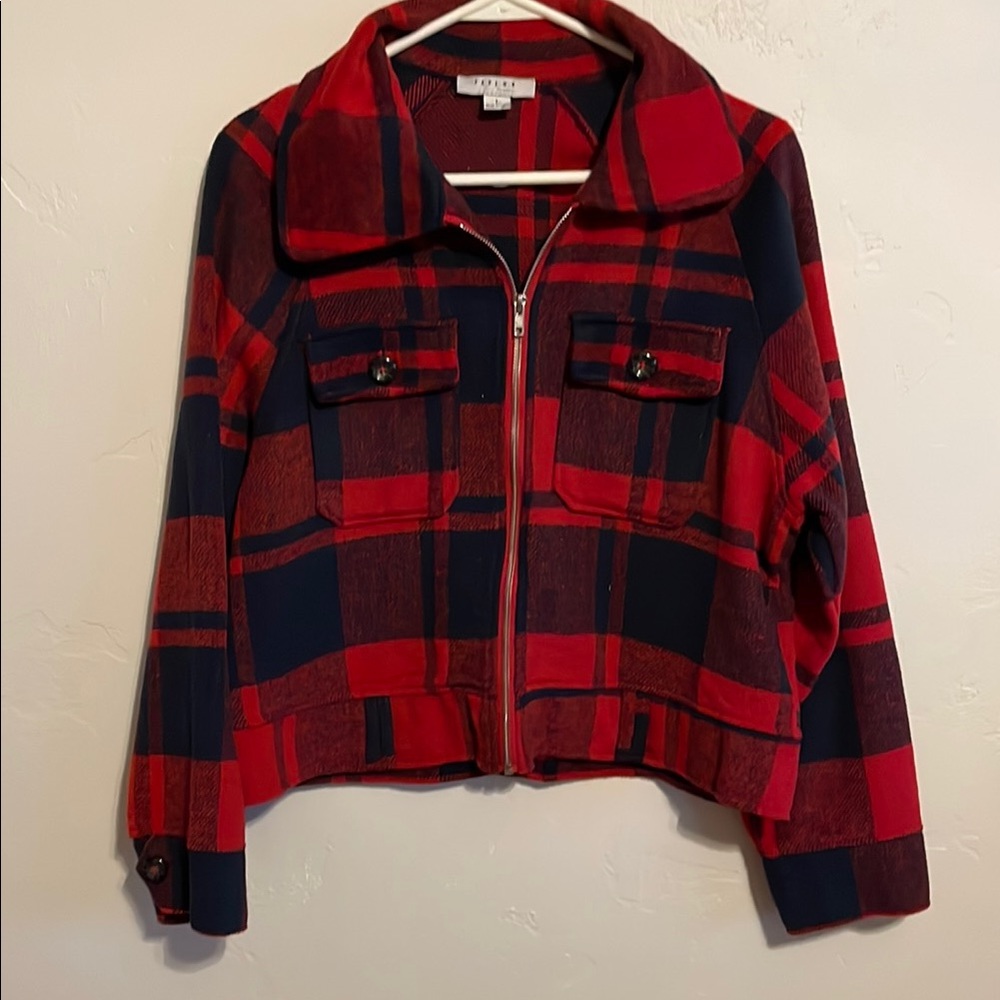 FAVLUX Bold Red and Blue* Checkered Bomber Jacket